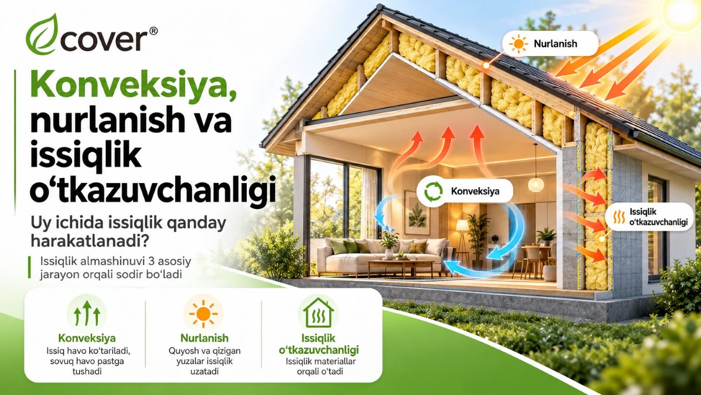 Konveksiya, nurlanish va issiqlik o‘tkazuvchanligi: uyda issiqlik qanday harakatlanadi?